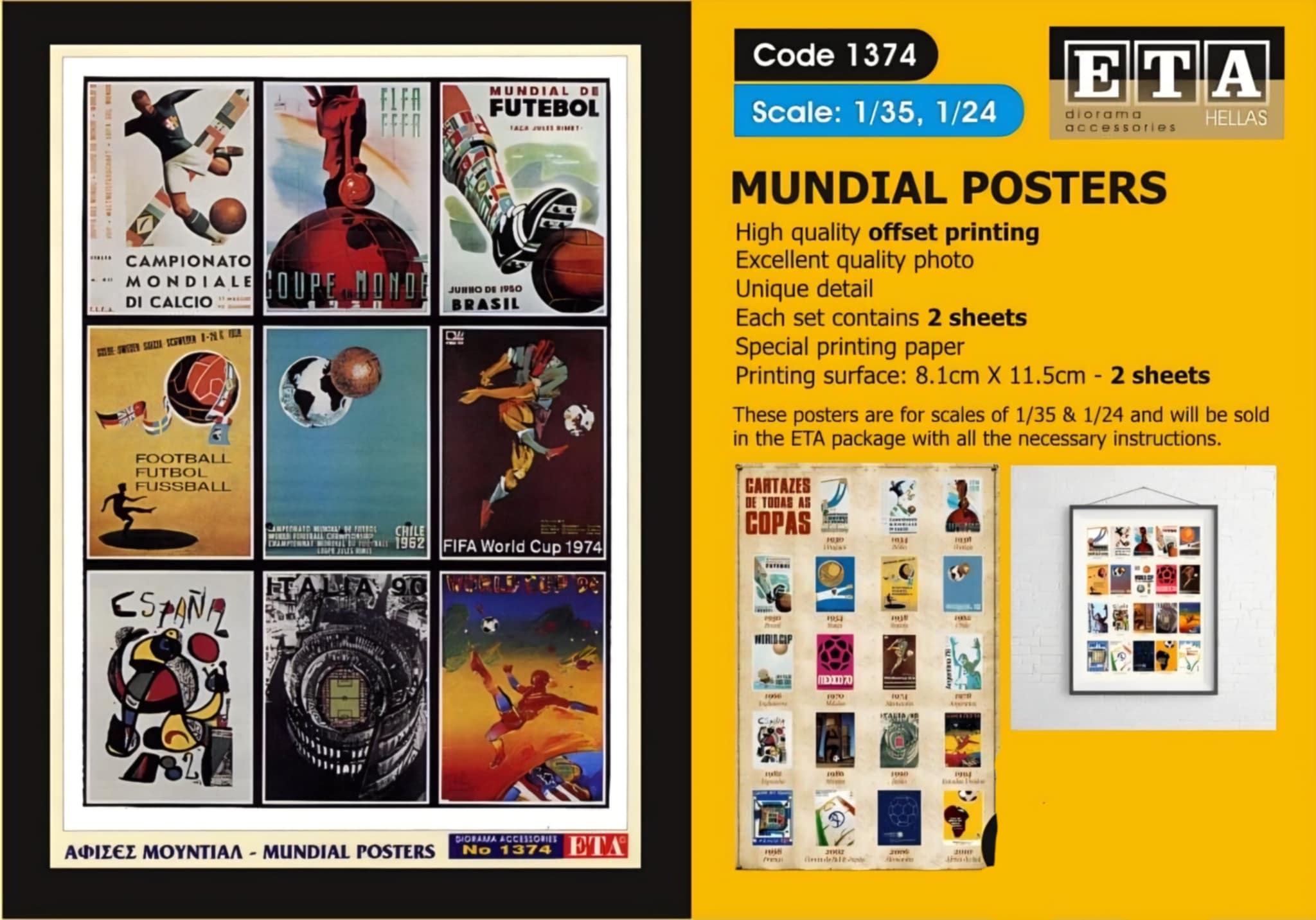 Affiches mondiales papier – Diorama 1/35 et 1/24 – ETA n°1374