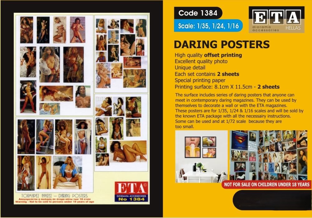 Affiches femmes – Diorama 1/35, 1/24 et 1/16 – ETA n°1384