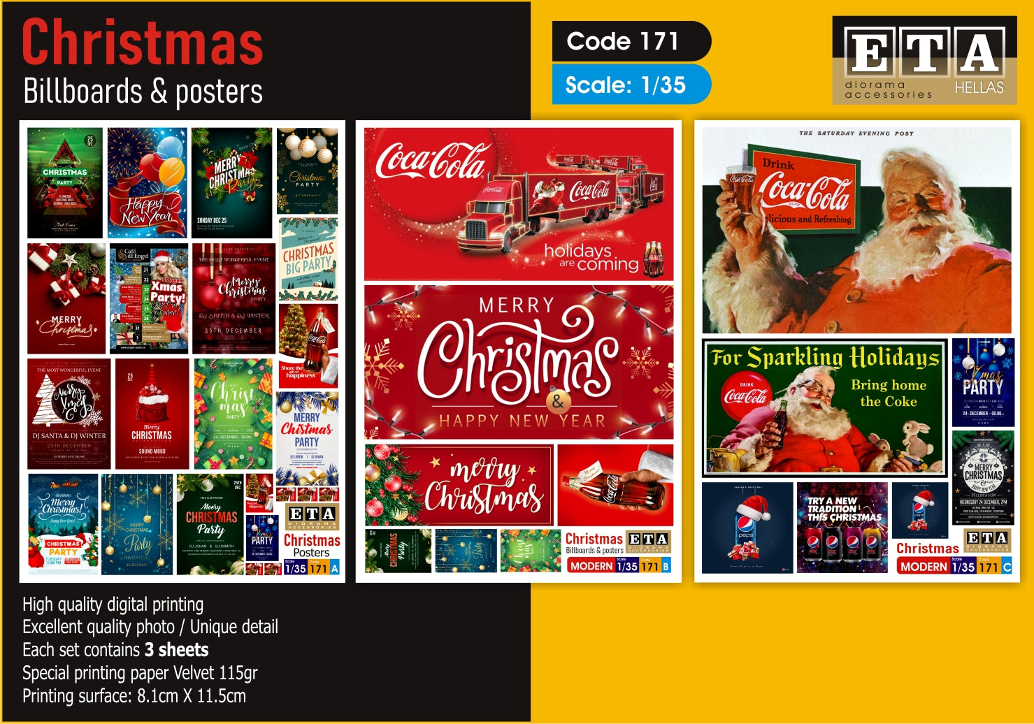 Affiches et Panneaux Noël – Diorama 1/35 – ETA n°171