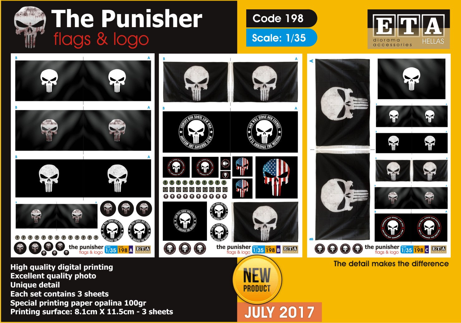 Drapeaux et Logo The Punisher – Diorama 1/35 – ETA n°198