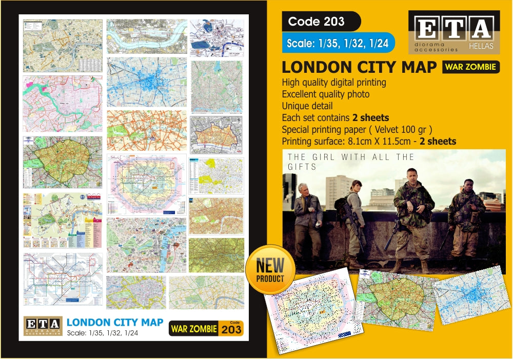 Cartes Londres – Diorama 1/35 1/32 1/24 – ETA n°203