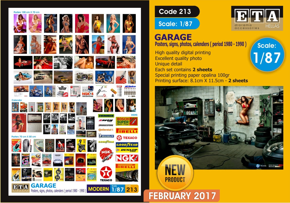 Affiches, Calendriers, Panneaux Garage Vintage – Diorama 1/87 – ETA n°213