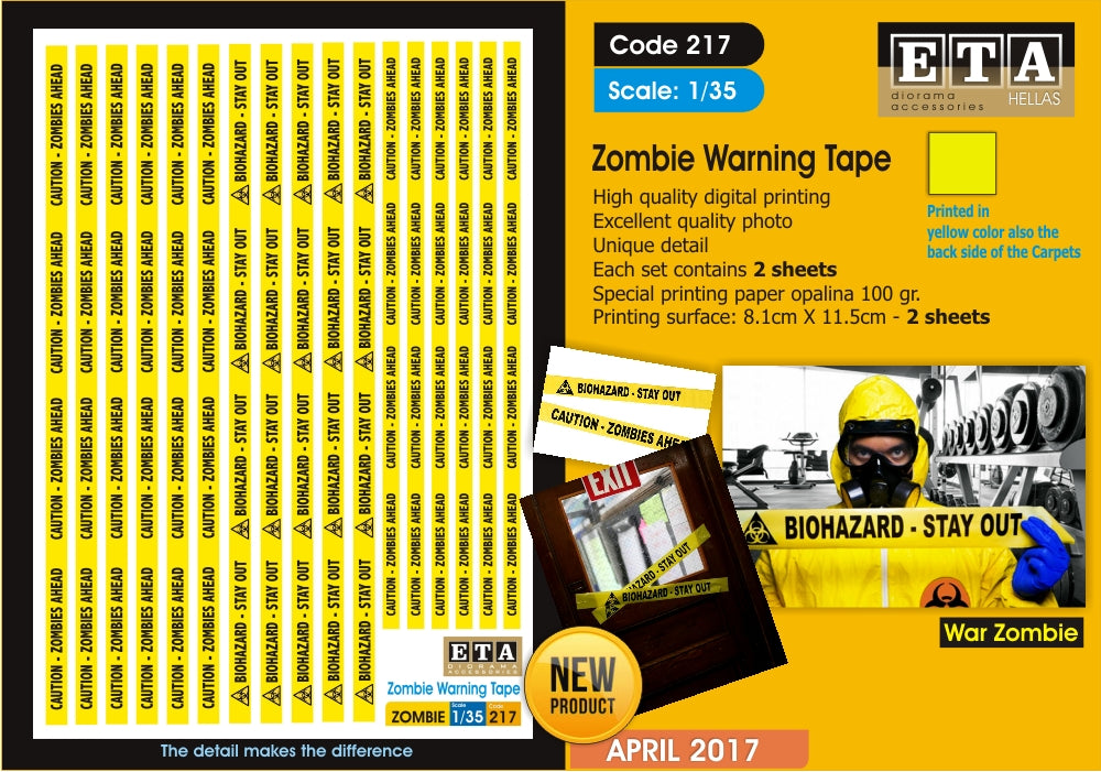 Imprimé Bandes Attention  – Diorama 1/35 – ETA n°217