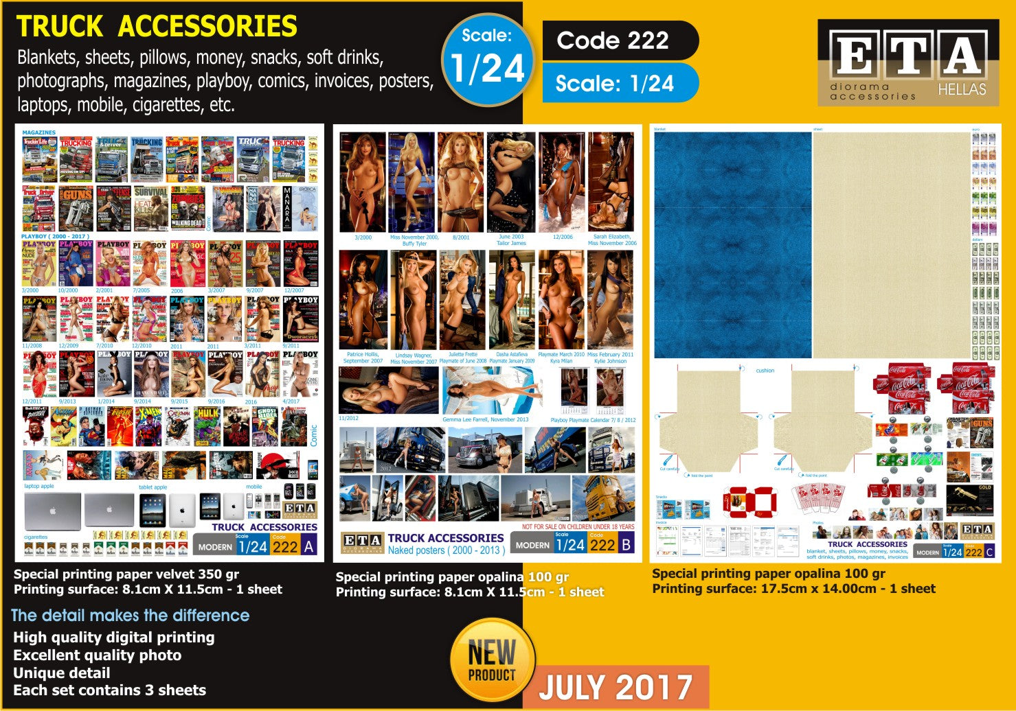 Accessoires camions papier – Diorama 1/24 – ETA n°222