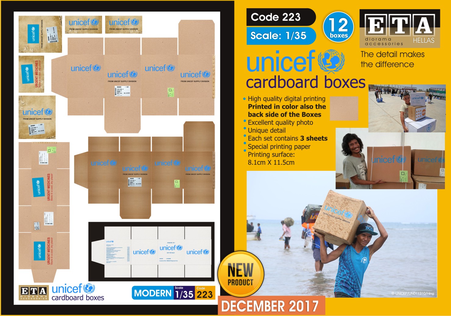 Boîtes Carton Unicef – Diorama 1/35 – ETA n°223