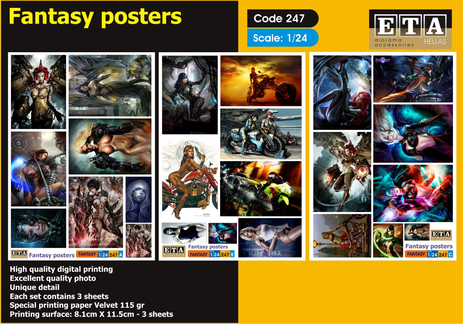 Affiches fantasy papier – Diorama 1/24 – ETA n°247