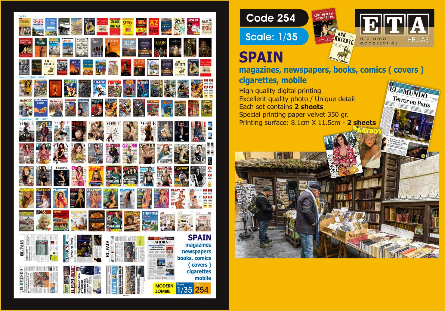 Magazines, Journaux, Livres Espagne & Cigarettes – Diorama 1/35 – ETA n°254