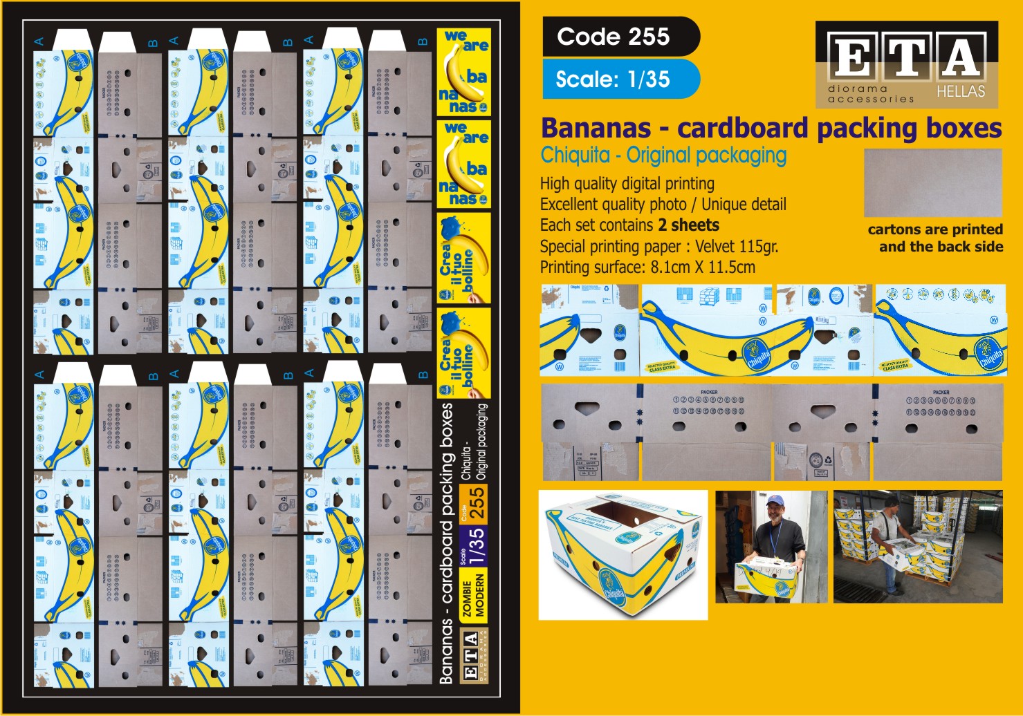 Boîtes Carton Bananes – Diorama 1/35 – ETA n°255