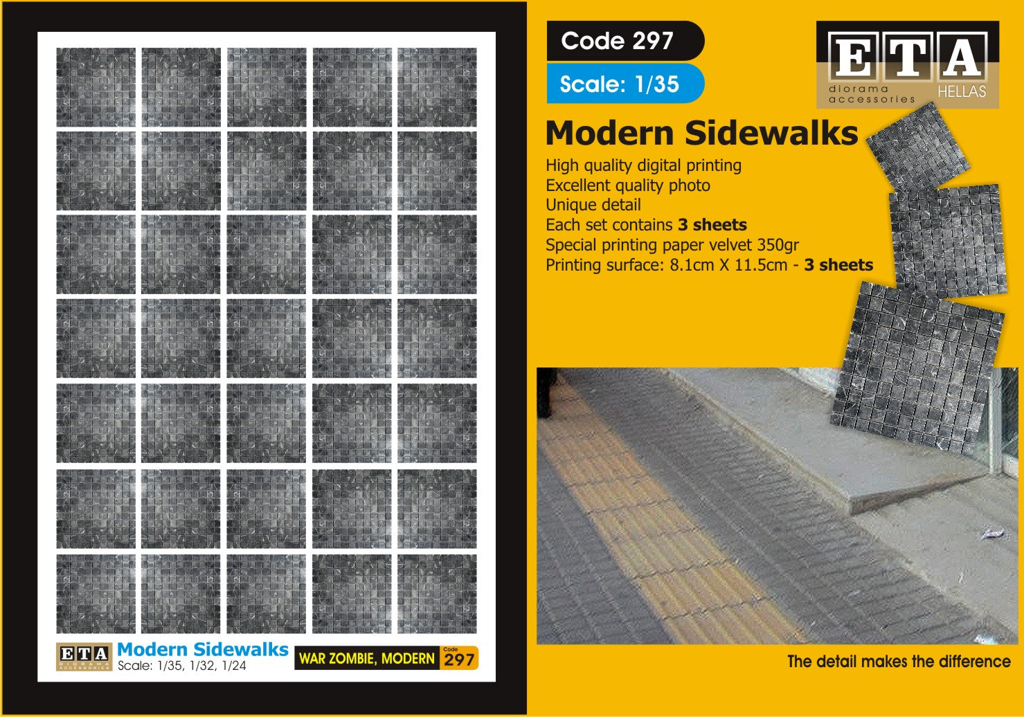 Trottoirs Modernes – Diorama 1/35, 1/32 & 1/24 – ETA n°297