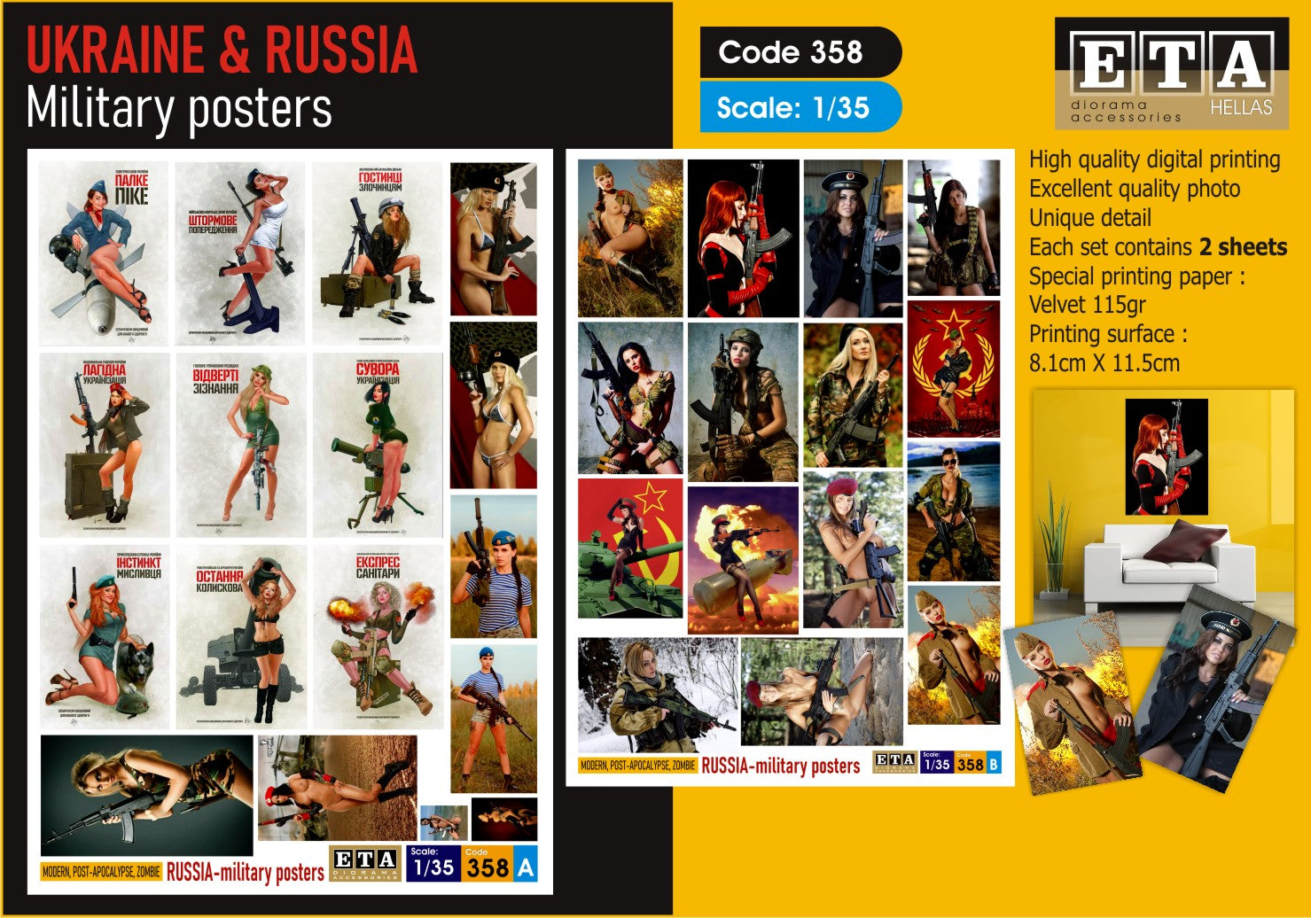 Affiches militaires russes papier – Diorama 1/35 – ETA n°358