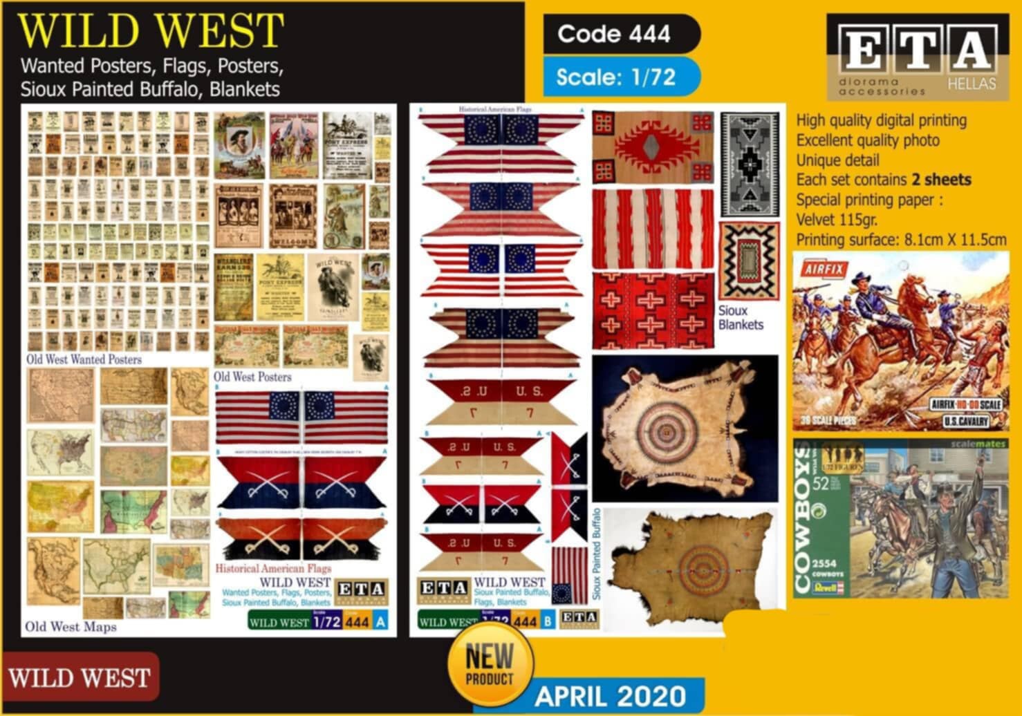 Affiche du Far West papier – Diorama 1/72 – ETA n°444