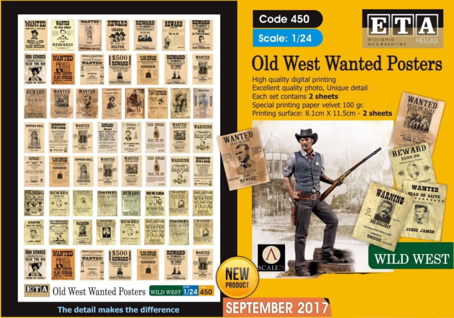Affiche de recherche Far West papier – Diorama 1/24 – ETA n°450
