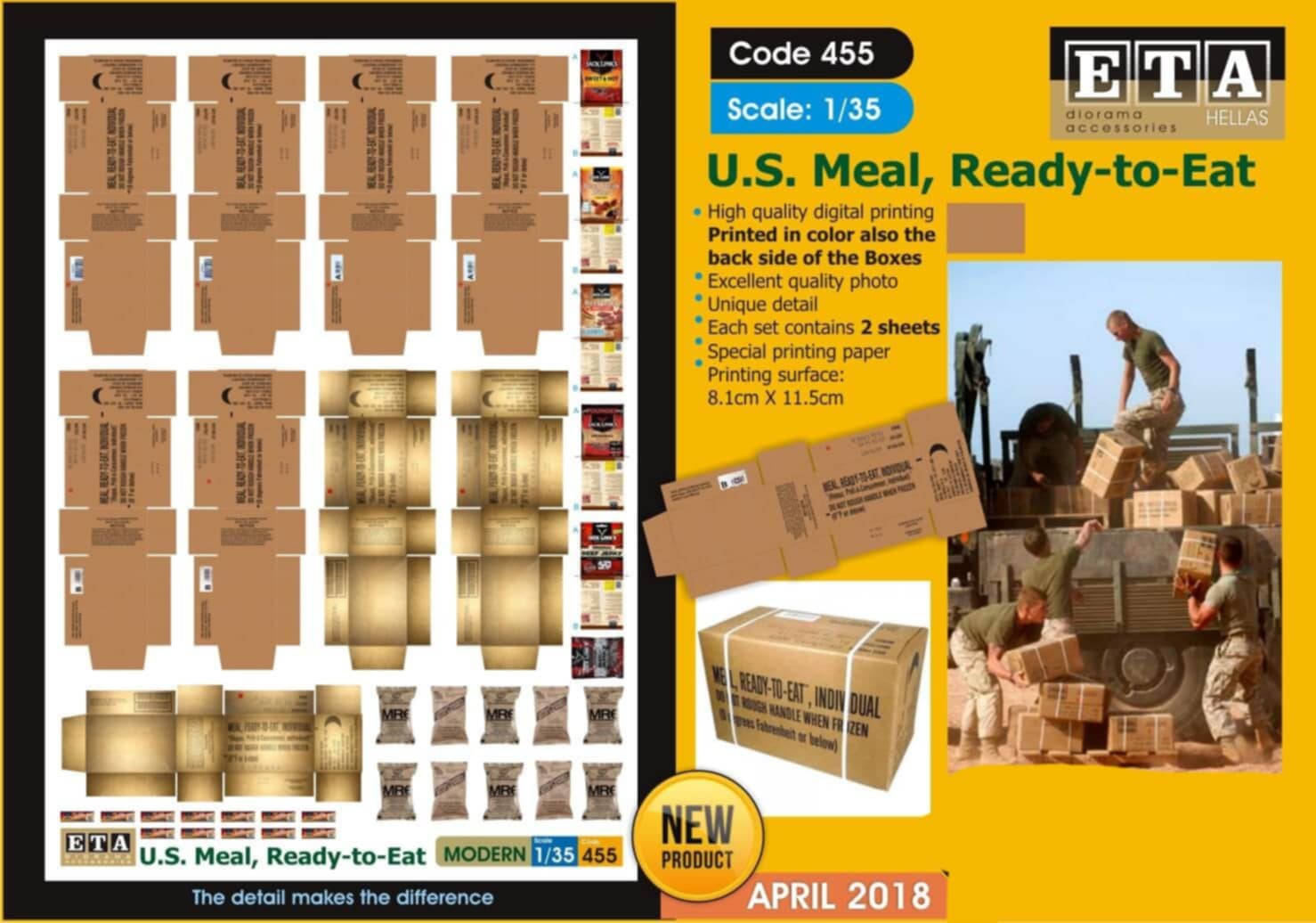 Repas américain papier – Diorama 1/35– ETA n°455