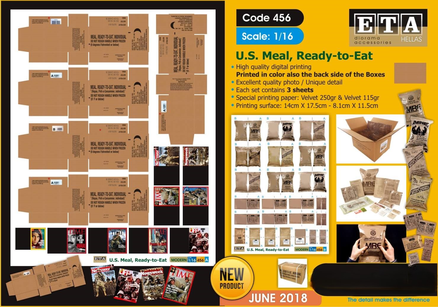 Repas rations américain papier – Diorama 1/16 – ETA n°456