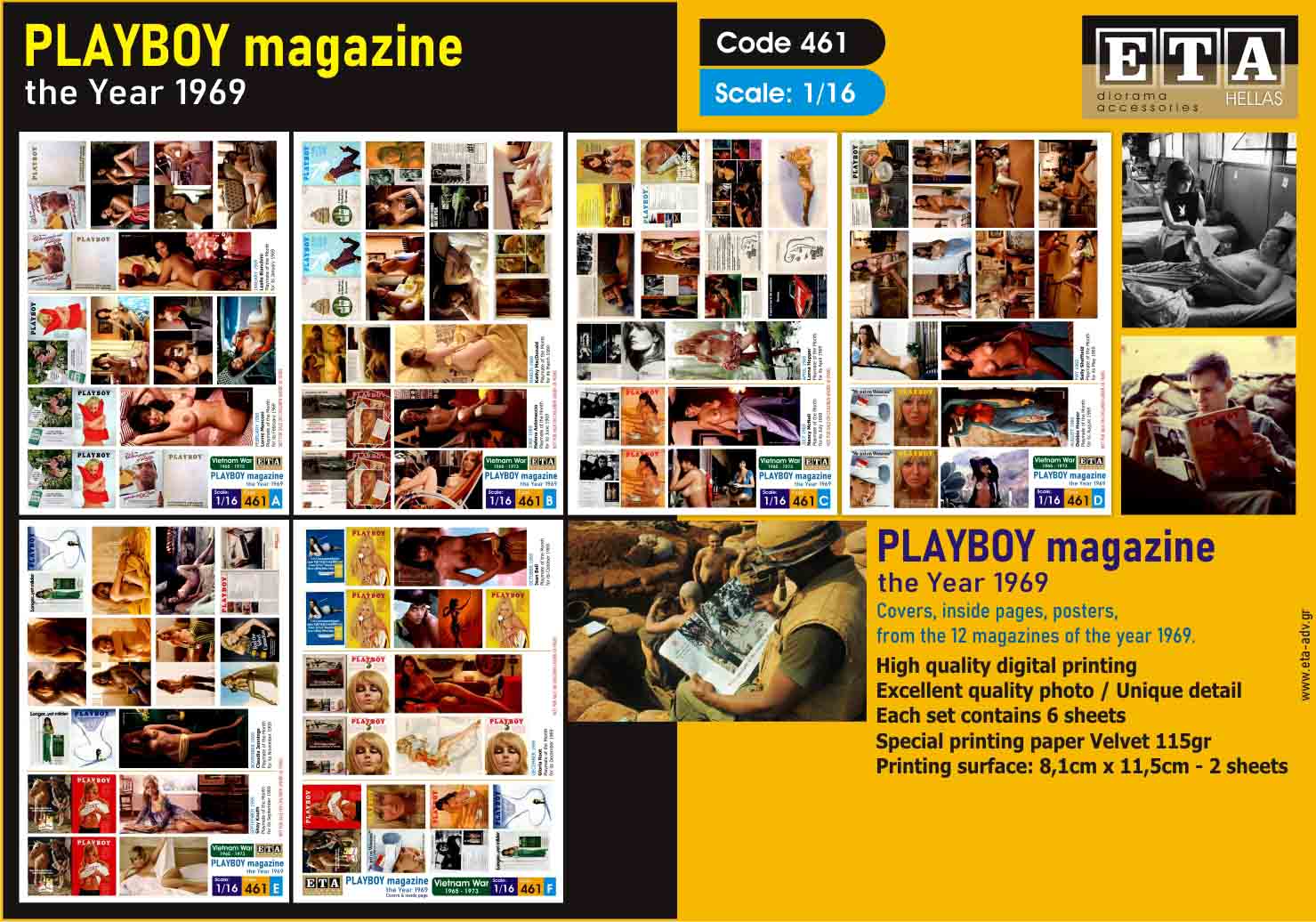 Magazine playboy papier – Diorama 1/16 – ETA n°461