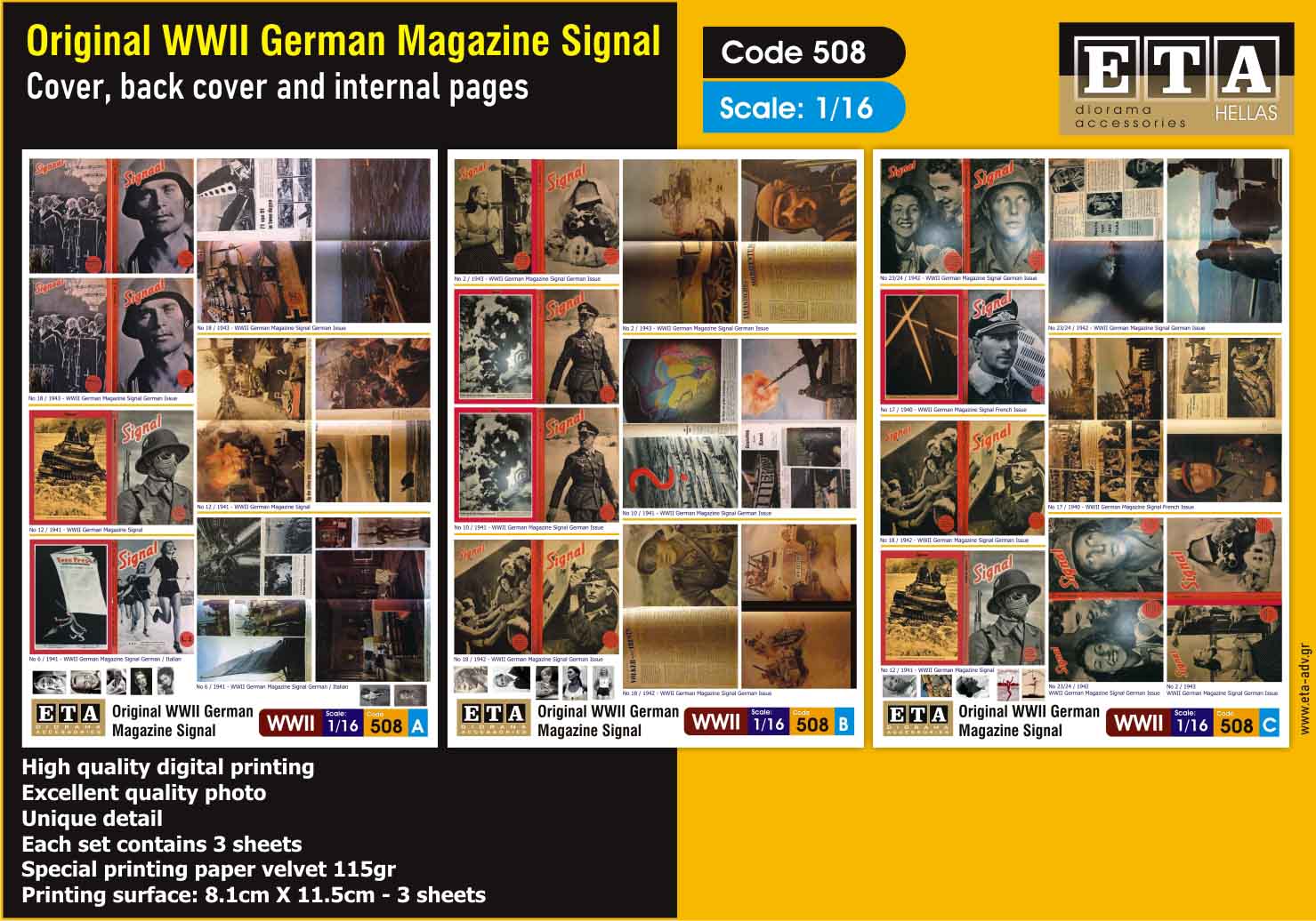Magazine allemand 2ème guerre mondiale WWII papier – Diorama 1/16 – ETA n°508