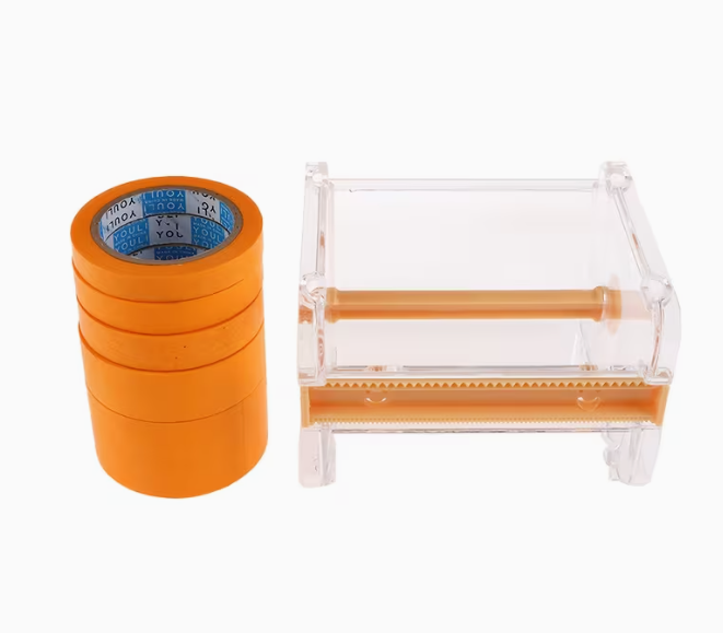 Dévidoir coupe-ruban de bureau + 5 rouleaux masquage – 8 à 30 mm
