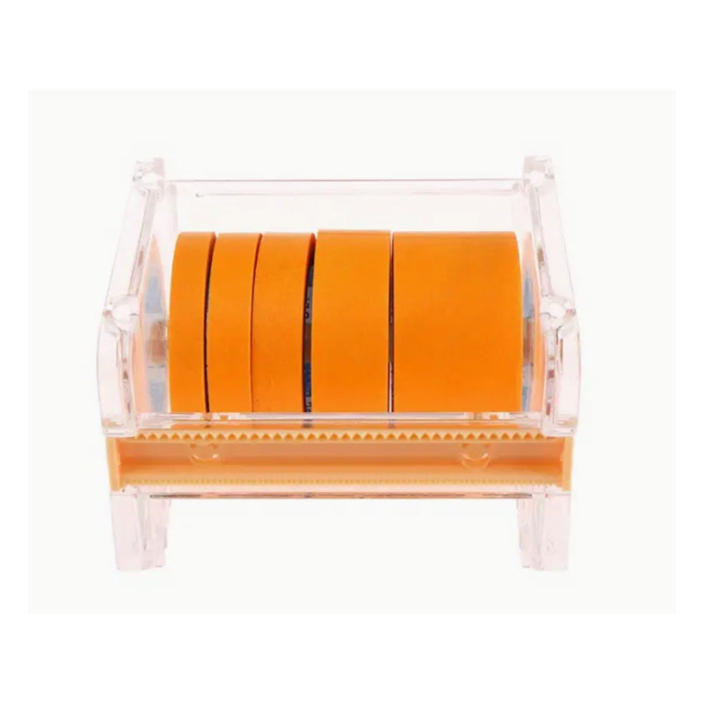 Dévidoir coupe-ruban de bureau + 5 rouleaux masquage – 8 à 30 mm