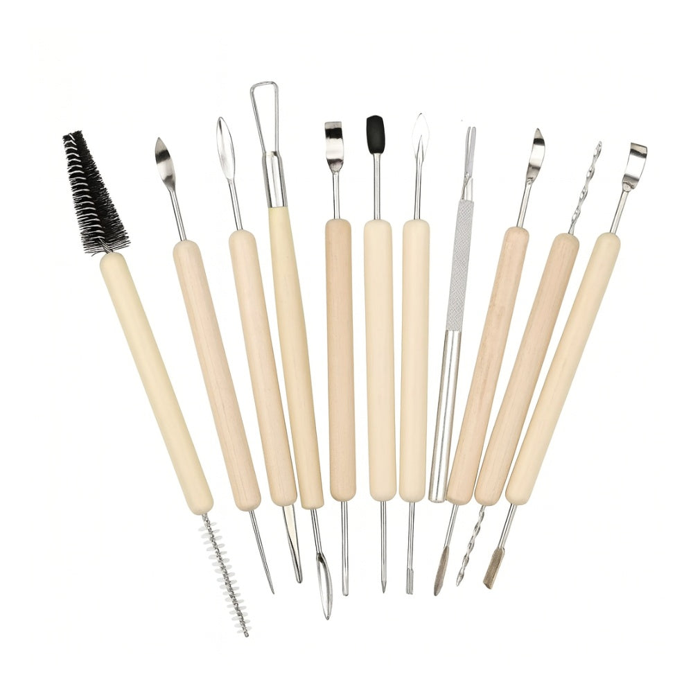 Lot de 11 Outils de Modelage en Bois
