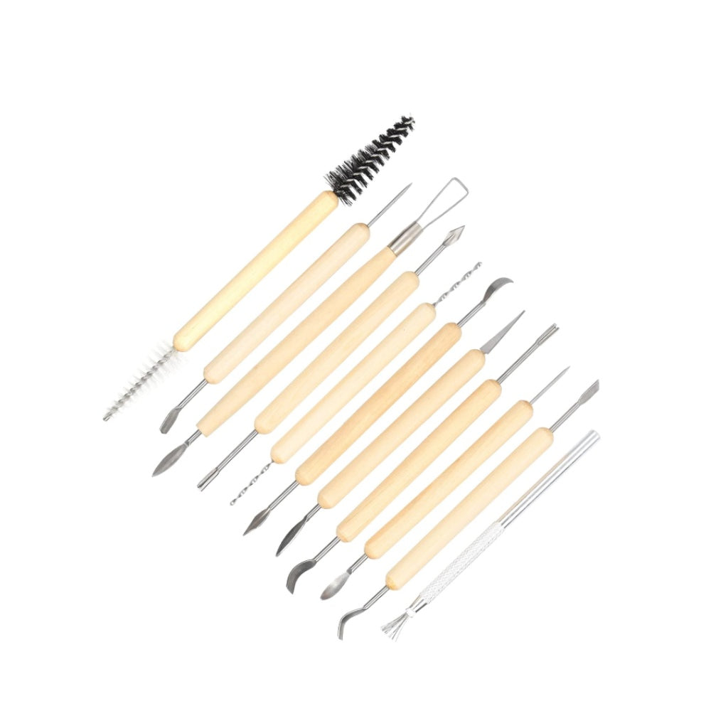 Lot de 11 Outils de Modelage en Bois