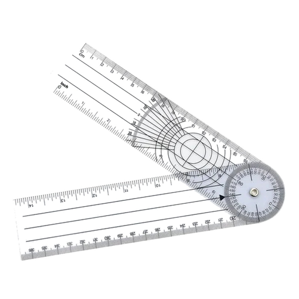 Rapporteur goniomètre 360° pliable vue de face